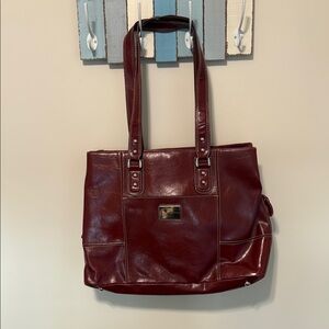 Franklin Covey Women’s Heritage Travel Ware Elegant Burgundy Leather Laptop Bag
